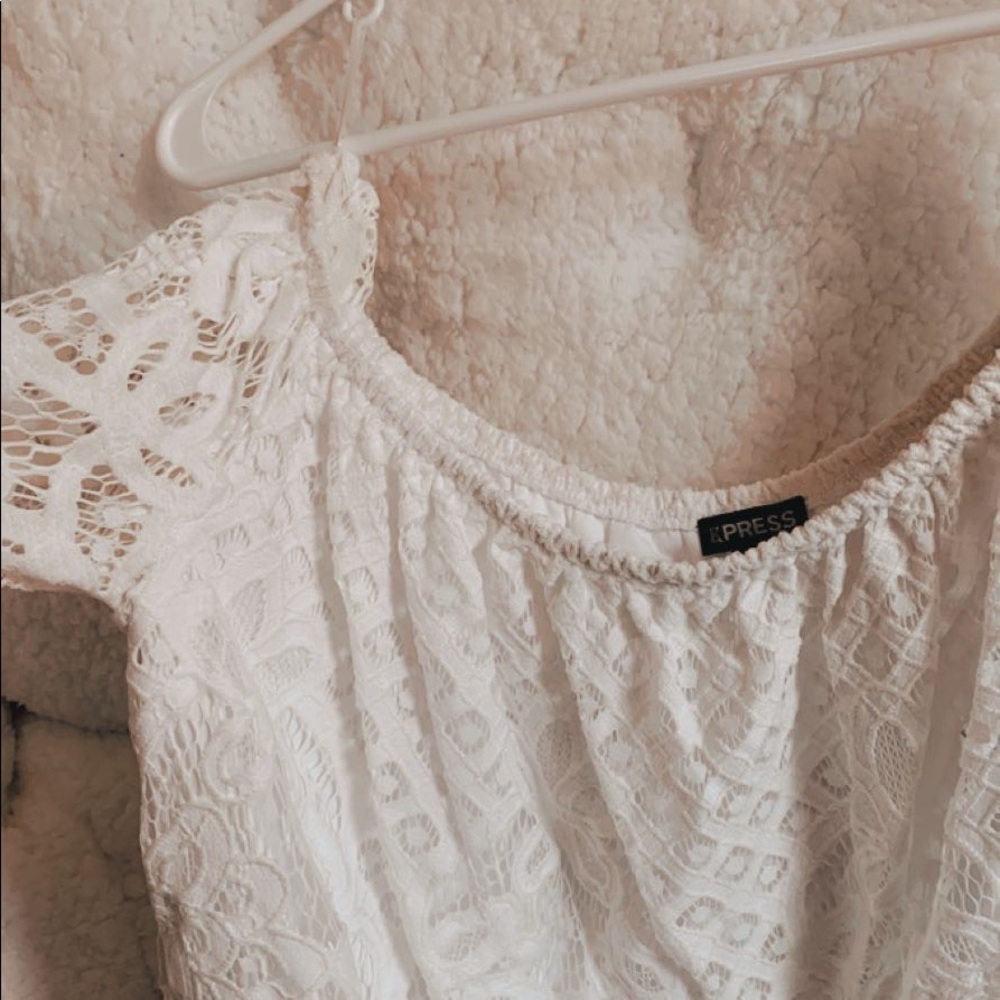 lace off the shoulder shirt